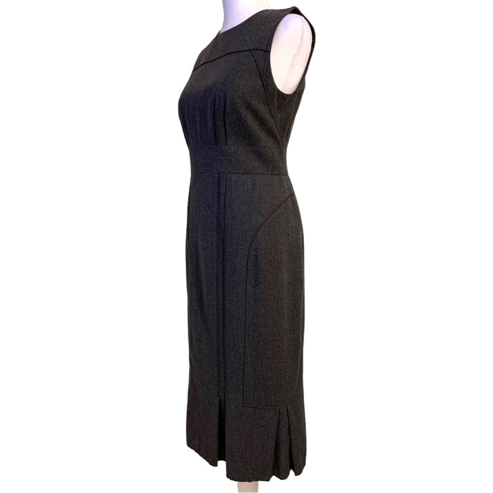 Magaschoni | NWOT Sleeveless Midi Sheath Dress in Charcoal Gray Size 2 - Picture 9 of 16